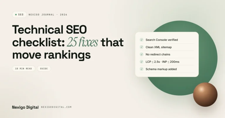 Technical SEO Checklist for 2026: 25 Fixes That Actually Move Rankings