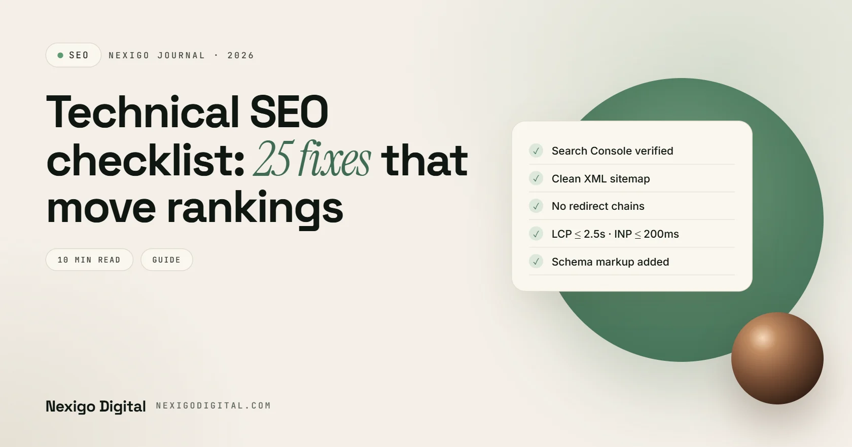 Technical SEO Checklist for 2026: 25 Fixes That Actually Move Rankings